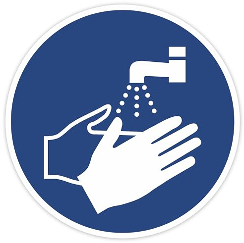 Schild Rund 200mm Durchmesser - DIN EN ISO 7010 - DIN 115 - ASR A1.3 - Gebotszeichen 20cm für Innen und Aussen - PVC Aufkleber - selbstklebend (1, M011 Hände waschen)