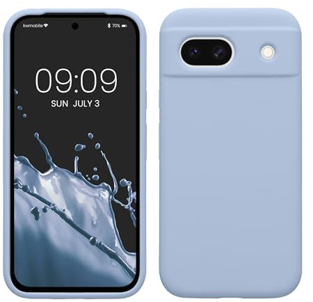 kwmobile Case Compatible with Google Pixel 8a Case - TPU Silicone Phone Cover with Soft Finish - Light Blue Matte