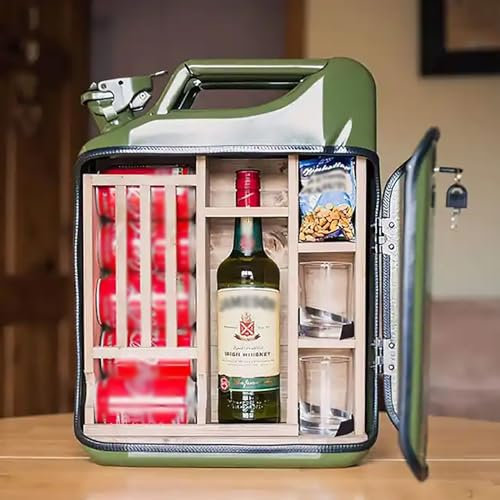 Only CB Weihnachtliche Kanister-Bar, Schrank-Gaskanister-Bar, Whisky-Geschenksets, Minibar-Schrank My Cave My Rules, personalisierte kleine Bar, individuelles originelles Geschenk für Mann, Vater