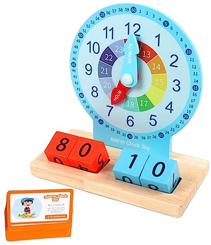 Vaguelly Horloge Pour Garçon Et Filles En Bois Éducative, Petite Horloge Numérique, Jouet D'apprentissage Du Temps Pour Tout-petits, Modèle D'horloge De Dessin Animé, Outil Pédagogique Pour Maternelle