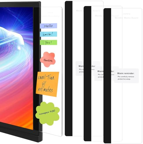 Joyberg 3PCS Monitor Memo Board, Memo Board for Computer Monitor, Monitor Memo Board Computer Monitor Sticky Note Holder, Office Desk Accessories