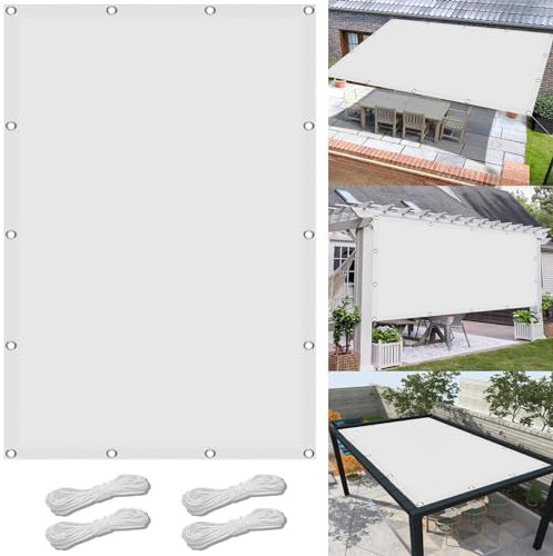 Voile d'ombrage Jardin,Rectangulaire 120 x 120 cm Protection Solaire, Résistant à La Pluie, Anti UV Toile Ombrage Filet Dombrage pour Terrasse Jardin Extérieur, Blanc