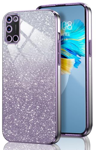 GOGME Glitter Hülle für Oppo A52 / A72 / A92, Galvanisierter Rahmen TPU Handyhülle Funkeln/Transparent Stoßfest Kratzfest Schutzhülle. Lila