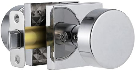 coolnews Türknäufe aus poliertem Chrom, für Innenbereich, strapazierfähig, quadratisch, moderner Türgriff für Flur, Schrank