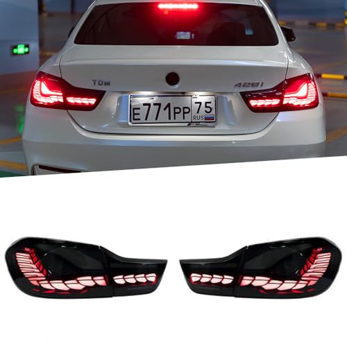 Auto Rücklicht,für BMW F32 2012-2019 F82 F36 M4 GTS 428i 435i, Rückleuchten Heckleuchte Baugruppe Linke Rechte Rücklichter Bremslicht hinten Signal Lenkung Rücklicht Gehäuse Ersatz Zubehör (Schwarz)