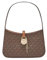 Michael Kors Lyra Small Embossed Zip Pouchette Shoulder Handbag Brown, Braun, Small