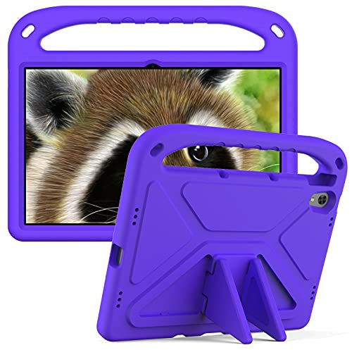 Eabhulie Custodia per Lenovo Tab P11 TB-J606F/J606X/Tab P11 Plus TB-J616F/J616X 11 Leggera e Antiurto Bambini Cover in Eva con Maniglia e Supporto Viola