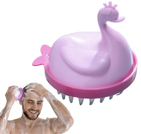 Hair Scalp Massager Shampoo Brush - Cute Swan Hair Brush, Soft Silicone Bristles | Detachable Scalp Exfoliator and Hair Massager, Shower Comb for Men and Women, Deep Cleaning and Relaxing Scalp Care
