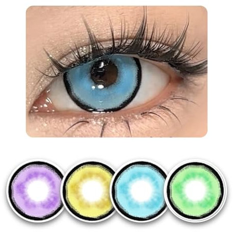 3 Paar Blau Tageslinsen Mit Stärke. 1-DAY Kontaktlinsen ' Schwere Wolke Blau', leicht einzusetzend - Topqualität für Cosplays, Fasching, Karneval und Halloween (-1.25 Dioptrien,Schwere Wolke Blau)