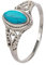 mantraroma Damen Ring 925 Silber Türkis Edelstein türkis dezent verspielt