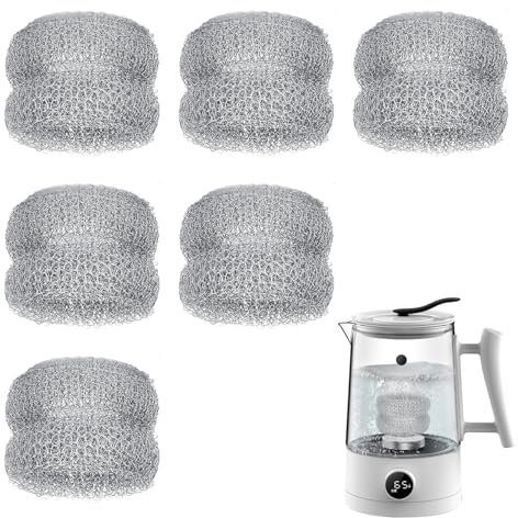 6 Stück Kalkfänger Wasserkocher Edelstahl Wiederverwendbar Kalkfänger Wasserkocher,Wasserkocher Entkalker Ring Geeignet für Wasserkocher und Teekannen zum Entfernen von Kalk und Verunreinigungen