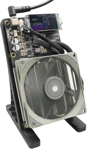 NerdQaxe++ 4,8 TH/s Bitcoin Miner 15J/Th 2,4 G WiFi 68 W Stromverbrauch Solo BTC 4 Stück BM1370 Asic Chip Mining Maschine (schwarz)