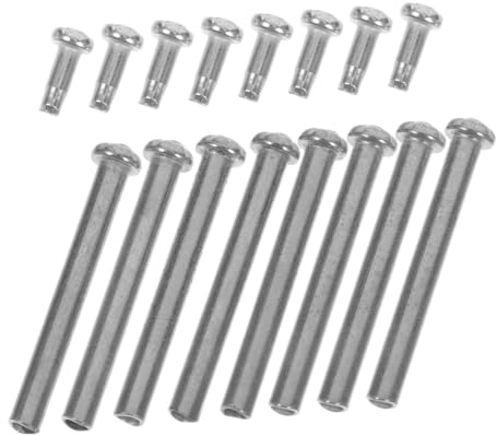 NUOBESTY 6pcs Metal Rivets and Nuts for Folding Fan Repair Hand Fan Shaft Accessory Kit