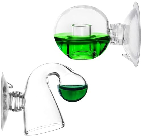 2 Pack CO2 Drop Checker, Aquarium CO2 Tester Monitor Glass Drop Checker | Aquarium CO2 Detector, Glass Aquarium Monitor CO2 Indicator for Planted Fish Tank