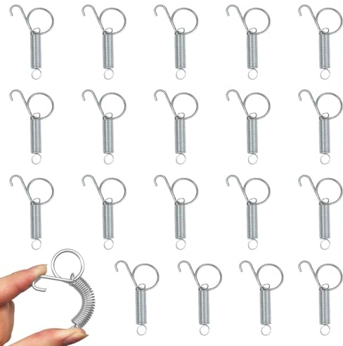 Cage Door Spring Hooks,20Pcs Spring Hooks for Rabbit Cage,Cage Latch Hook for Fixing Rabbit, Bunny, Dog, Cat, Parrot, Guinea Pig, Birds Doors