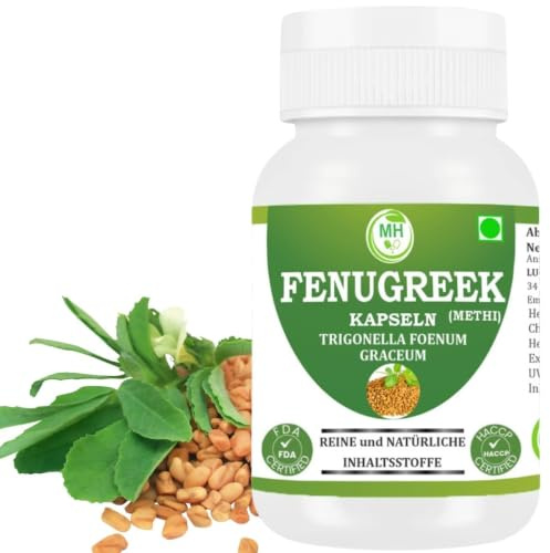 Morsan Healthcare Bockshornklee-Kapseln (Fenugreek/Methi) | 500 mg | Packung mit 60 vegetarischen Kapseln | Natürliches Nahrungsergänzungsmittel aus Kräutern | Glutenfrei | GMP-zertifiziert