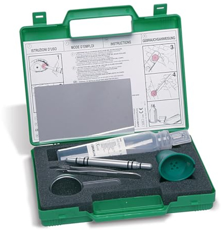 REMEDIA ONE Kit Levaschegge di Pronto Soccorso con Matita Magnetica Oculare | Matita Levaschegge Magnetica Oculare, Pinza, Accessori per Medicazione, Lente, Specchio, Garze e Soluzione Fisiologica
