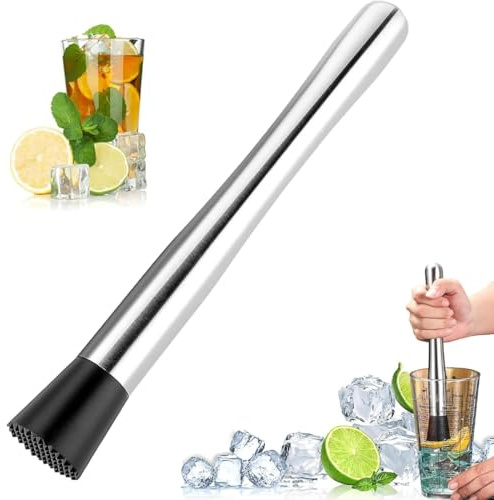 YIPFEN 1x Machacador de Cócteles de Acero Inoxidable 20 cm Accesorio de Barra para Cócteles Mojito Bebidas Herramienta de Machacado
