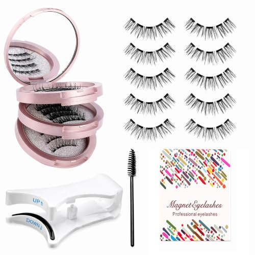 3 Paires Kit Faux Cils Naturel Magnetique - Bekecidi Réutilisables Faux Cil | Faux Cils Magnetique Naturel Réutilisables Kit Complet avec Applicateur Étui Miroir Guide d'Utilisation Sans Colle Nécessaire