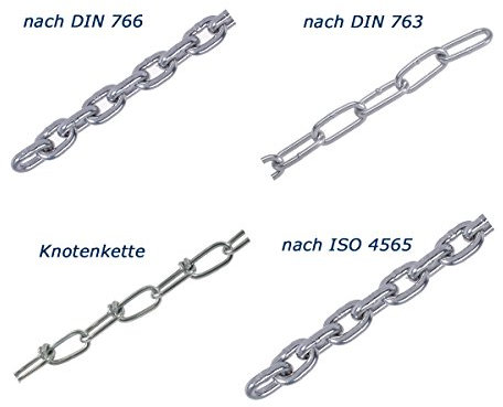 Ankerkette Knotenkette Rundstahlkette Edelstahlkette nach DIN 766, 763 ISO4565 (gemäss DIN 766, 2)