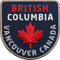 2 x Canada British Columbia Aufnäher gestickt 60 mm blau/Vancouver Kanada Nationalpark Ahorn Fahne Flagge Flagg Patch/Aufbügler Sticker Flicken Bügelbild Bügel-flicken Patches Reiseführer Karte
