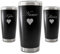 Personalised Engraved 500ml Black Travel Cup with Name and Heart Design, Personalise with Any Name