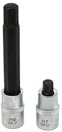 Dapetz ® 2 Pieces of Hex Allen Key Bit Sockets Metric Set 3/8 Dr Drive Allen Hex Key Sockets Chrome Vanadium Steel for Professional or Occasional