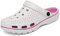 INMINPIN Zuecos Mujer Hombre Sandalias de Playa Respirable Ligeros Zapatos de Jardin Verano Antideslizante Zapatillas de Piscina con Soporte del Arco,Blanco Rosa,40/41 EU