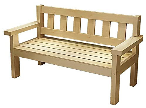 GETZ Gartenbank Holz für 2 Sitzer, Verwitterte Holzbank Patio- Bank Im Eingangsbereich, mit Rustikalem Landhaus-Design, Ideal für Draußen Und Drinnen (Color : Wood Color, Size : 110cm)