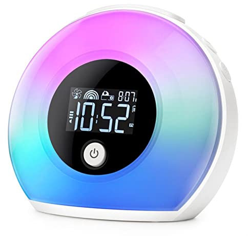 Night Lights Bluetooth Speaker, Multifunction Wake Lights Night Intelligent Alarm Clock Glow Clock Light Bedside Wireless Bluetooth Speakers Table Lamp Bedside Lamp Night light