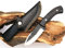 HotSteel Handgeschmiedetes Jagdmesser | Outdoormesser | Campingmesser Gürtelmesser mit Messerscheide aus Leder (Schwarz Messergriff)