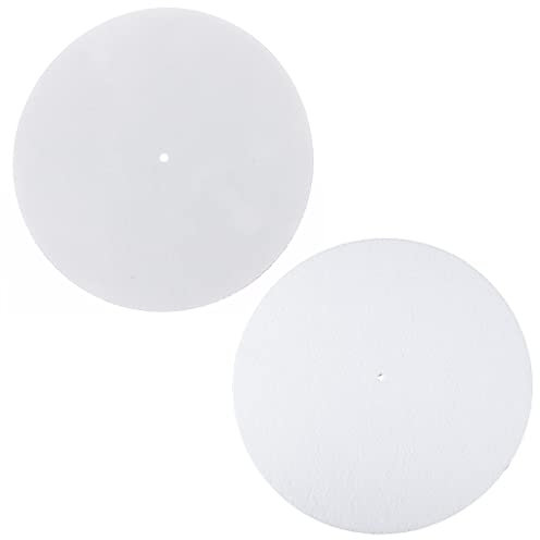 Gereiny 3MM Thick Anti-Static Felt Platter Turntable Mat Anti-Vibration Slipmat Audiophi White