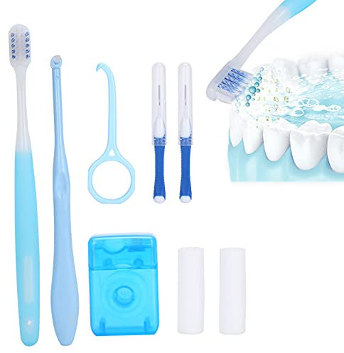 Kit de Cuidado de Ortodoncia Portátil Kit de Cepillo de Dientes de Ortodoncia para Pacientes de Ortodoncia para Frenos Kit de Cuidado Bucal de Viaje Kit de Viaje Dental Cepillo Interdental Cera Dental