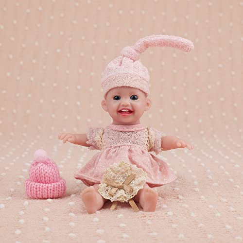 IVITA Mini Ganzkörper Silikon Reborn Baby Puppe Neugeborenes Baby Puppe Echte Baby Doll Handgemachte Weiche Babypuppe Mädchen