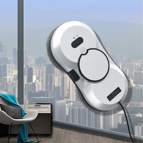 McbeAn Robot Limpiacristales Inteligente, Robot Limpiacristales con Control Remoto, Succión Fuerte 2800Pa, Trayectoria Inteligente, Uso Doméstico Y Comercial, para Azulejos Interiores/Exteriores