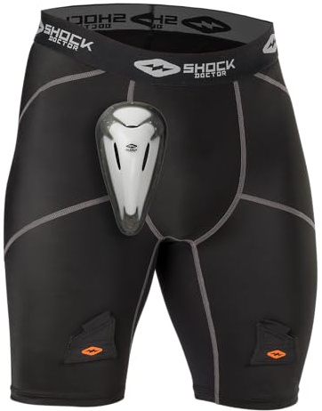Shock Doctor Youth Hockey Compression Short with BioFlex Cup Included for Youth Boy's Black