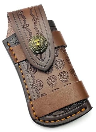 jebyltd Folding Knife Storage Case Durable Leather Holsters 9x4.9cm Belt Knife Pouches