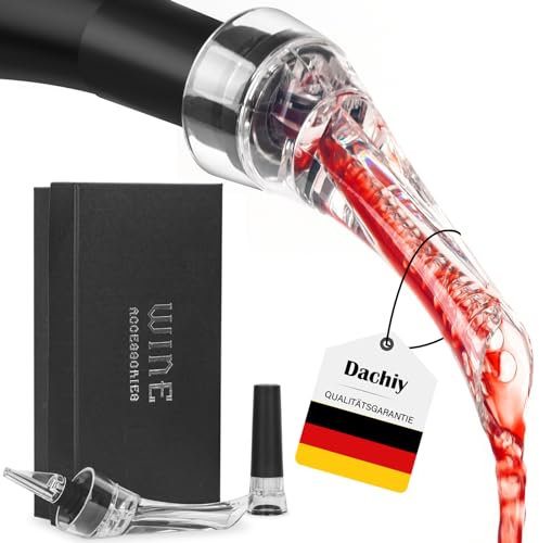 Dachiy Decanteur Aérateur À Vin + Pompe À Vin + Coupe-Capsule, Bec Verseur À Vin Anti-Goutte, Convient Aux Vins Rouges Et Blancs, Cadeau Pour Les Amateurs De Vin, Convient Pour Les Rassemblements