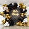 Luftballon Girlande Schwarz Gold Weiße,132Pcs Ballon Girlande Kit Schwarz Gold mit Black and Gold Balloon Arch Garland Kit für Geburtstag Party Deko,Graduations,Baby Shower,New Year,Hochzeit,Ramadan