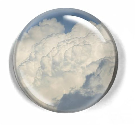 LWAY Kristall Kuppel Glas Briefbeschwerer 80mm (CLOUD)