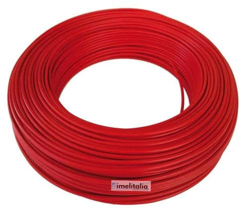 dimelitalia Cavo Filo Elettrico Metri 25 Unipolare Colorato FS17 Colorato Matassa Per Infilaggi ed Impianti Elettrici (Rosso, mmq. 4)