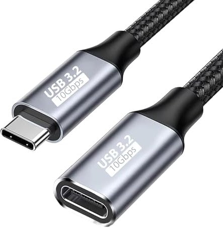 INDOTEAM USB-C Extension Cable (1m) | USB C Male to USBC Female Cable | 60Hz USBC100w | Universal 4K Extender | 10Gbps Lead Charger Extension for Steam Deck/Nintendo Switch / PS5 Controller