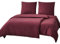 RUIKASI Bettwäsche 135x200 4teilig Rot - Burgundy Mikrofaser Bettwäsche-Sets Oeko-TEX, 2 Bettbezüge 135x200cm + 2 Kissenbezüge 80x80cm mit Reißverschluss, Weich und Bügelfrei