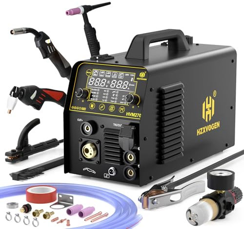 H HZXVOGEN Saldatore MIG, 200A Gas, Gasless, HF TIG, MMA, Spot, Cut, SYN, MAN 8 in 1 Saldatore TIG in alluminio Saldatore Plasma Cutter Saldatore Combo