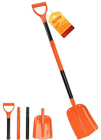 Pala da neve per auto, 119,4 cm, estensibile, in alluminio, per vialetti, motoslitte, fuoristrada, campeggio, fango, strumenti di rimozione della neve resistenti