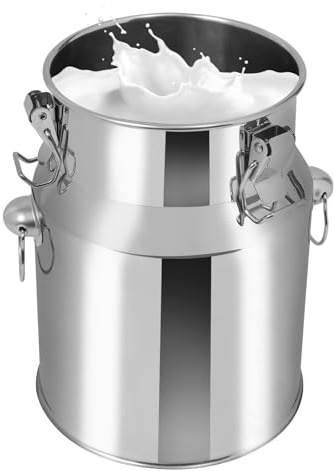 Milchkännchen Aus 201 Edelstahl 5L Milchkanne mit Tragegriff Milchtransportbehälter mit Deckel für Reis Milch Wasser Honig für Kantine