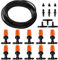 VooGenzek 30 Pezzi 4/7 mm Kit Irrigazione a Goccia, 5m Tubo Irrigazione, Kit fai da te Sistemi di Irrigazione, con Giunti a Barbe Dritte, Connettori a T, Tappi Terminali, per Aiuola