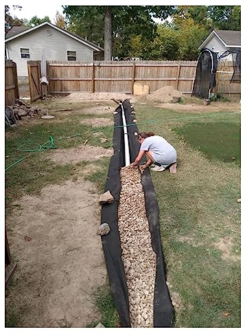 Géotextile non tissé de 7 oz for drainage – Barrière anti-mauvaises herbes en PP durable, largeur: 0,9 m/2 m(1mx45m/3.3ftx147.6ft WxL)