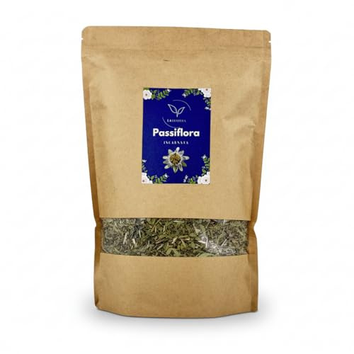 Passionsblomma (Passiflora incarnata) torkad lösvikt 100 g – för örtinfusioner, 100% naturlig, utan tillsatser – La Herbera
