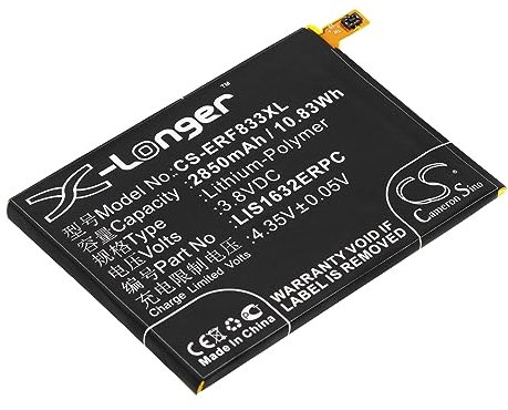 CS-ERF833XL Akku 2850mAh Kompatibel mit [Sony] F8331, F8332, Xperia XZ, Xperia XZ Dual SIM, für [Sony Ericsson] F8331, F8332, Dual SIM Ersetzt 1305-6549, LIS1632ERPC